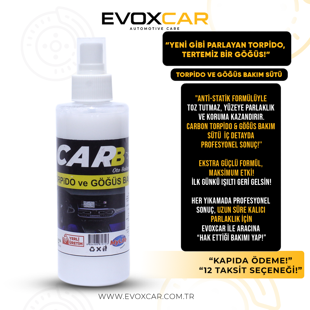 EVOXCAR TORPİDO VE GÖĞÜS BAKIM SÜTÜ 200-ML.